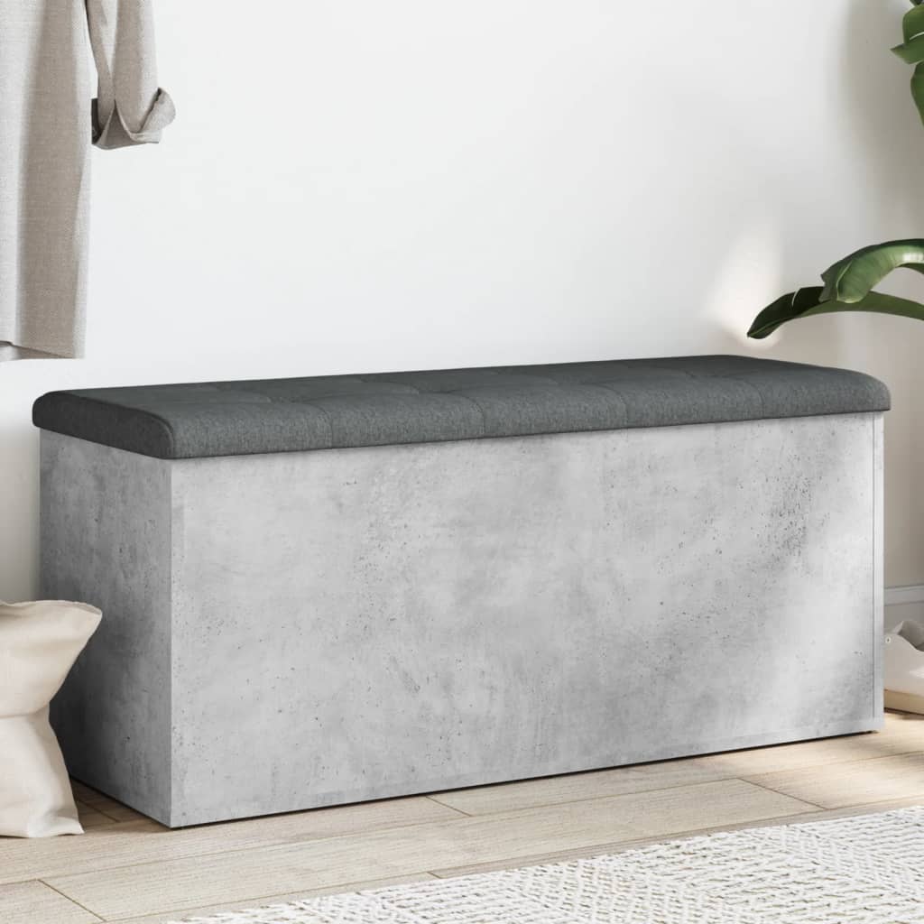 Panca Portaoggetti Legno Multistrato Grigio Cemento
