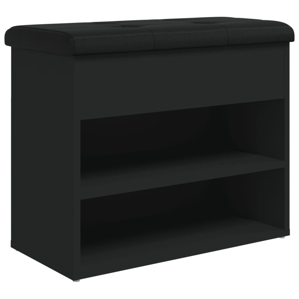 Panca Porta Scarpe Nera 62X32X50 Cm In Legno Multistrato