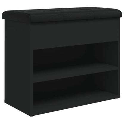 Panca Porta Scarpe Nera 62X32X50 Cm In Legno Multistrato