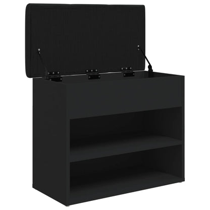 Panca Porta Scarpe Nera 62X32X50 Cm In Legno Multistrato
