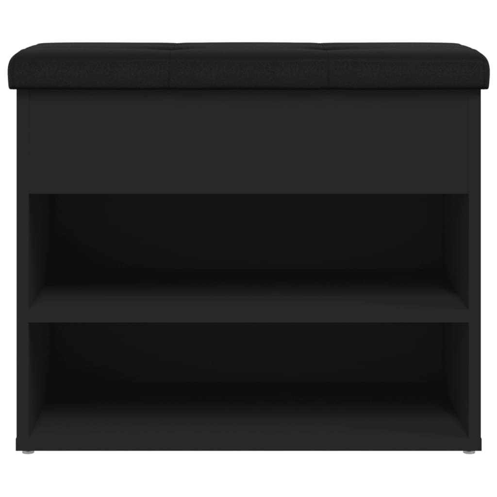 Panca Porta Scarpe Nera 62X32X50 Cm In Legno Multistrato