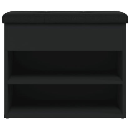 Panca Porta Scarpe Nera 62X32X50 Cm In Legno Multistrato