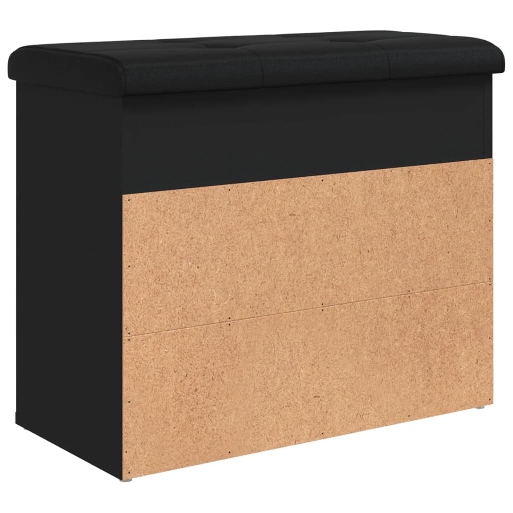 Panca Porta Scarpe Nera 62X32X50 Cm In Legno Multistrato