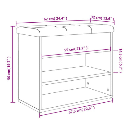 Panca Porta Scarpe Nera 62X32X50 Cm In Legno Multistrato