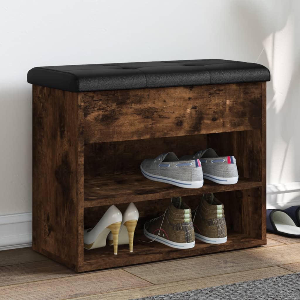 Panca Porta Scarpe Nera 62X32X50 Cm In Legno Multistrato