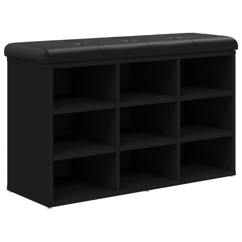Panca Porta Scarpe Nera In Legno Multistrato Nero