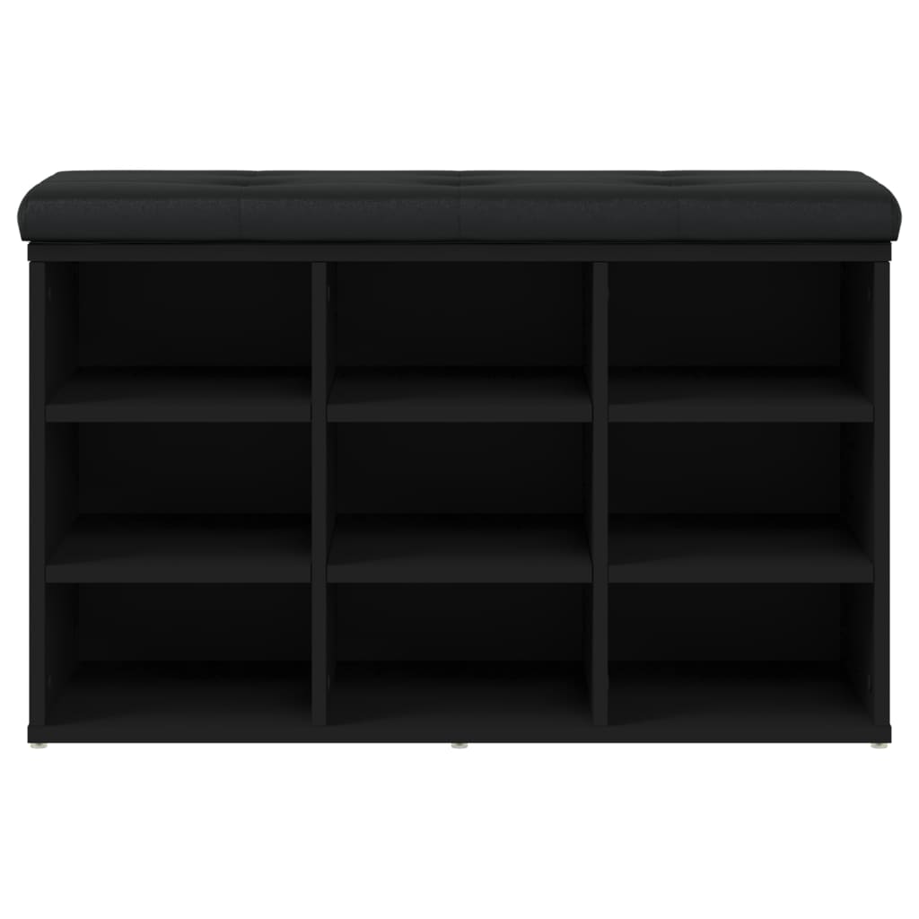 Panca Porta Scarpe Nera In Legno Multistrato Nero