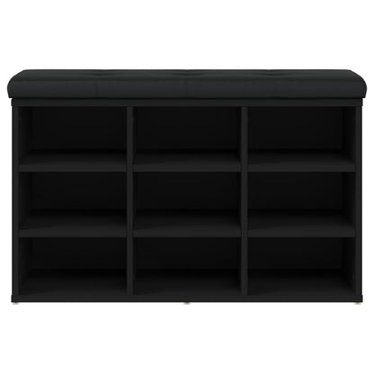 Panca Porta Scarpe Nera In Legno Multistrato Nero