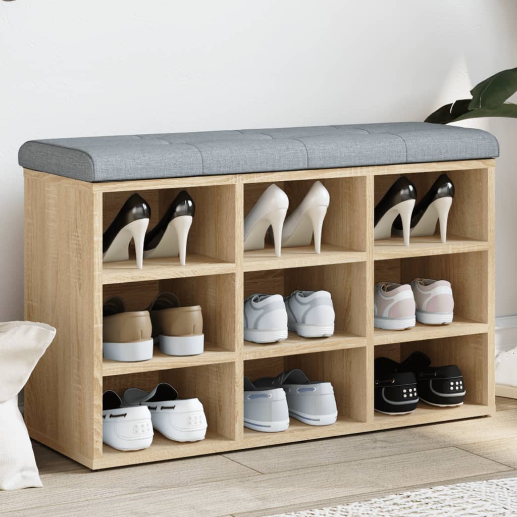 Panca Porta Scarpe Legno Multistrato Rovere Sonoma