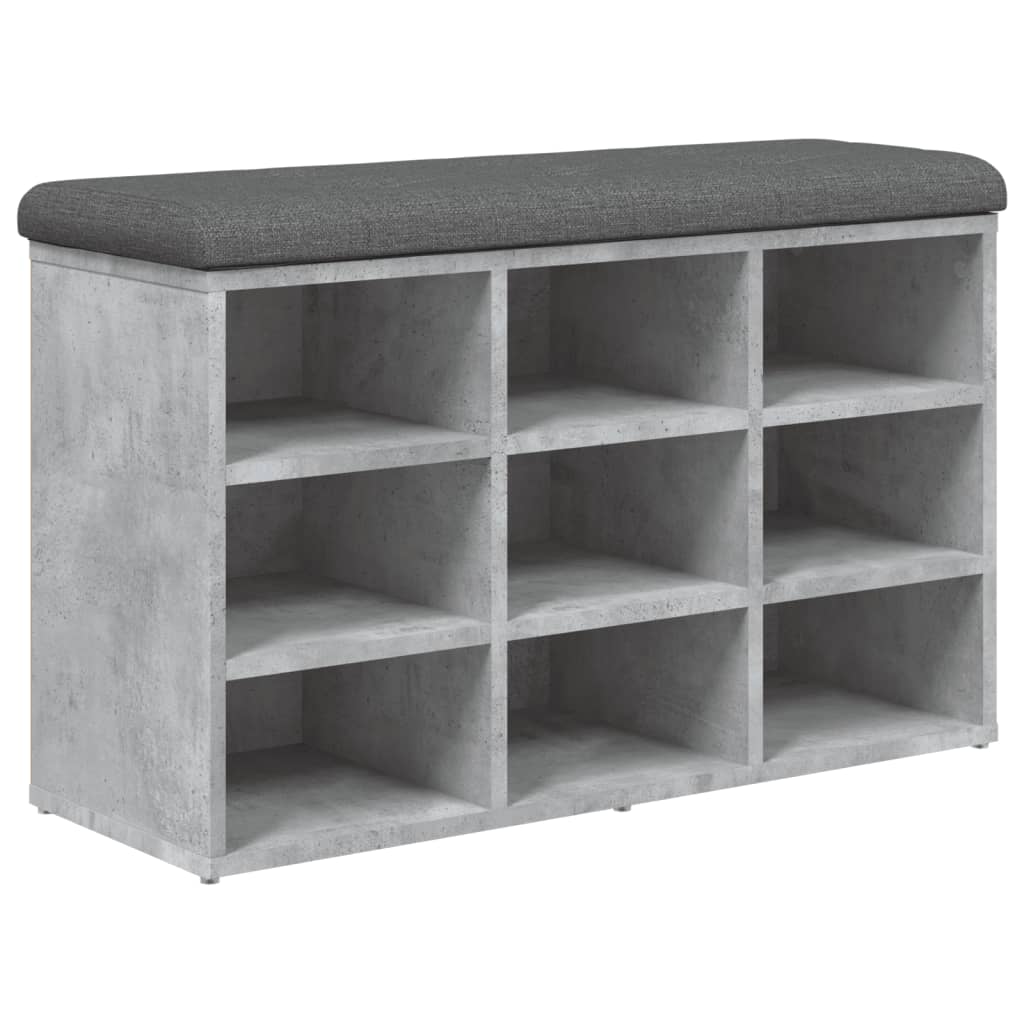 Panca Porta Scarpe Grigio Cemento 82X32X50Cm Legno Multistrato Rovere Sonoma