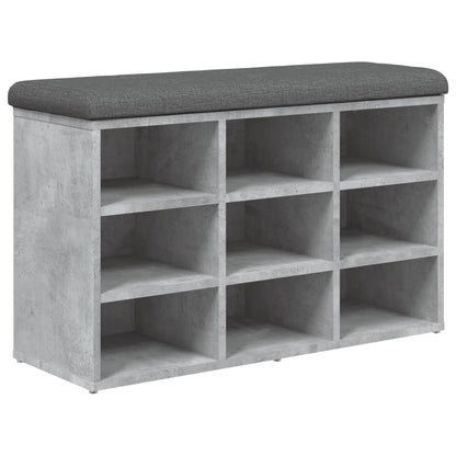 Panca Porta Scarpe Grigio Cemento 82X32X50Cm Legno Multistrato Rovere Sonoma