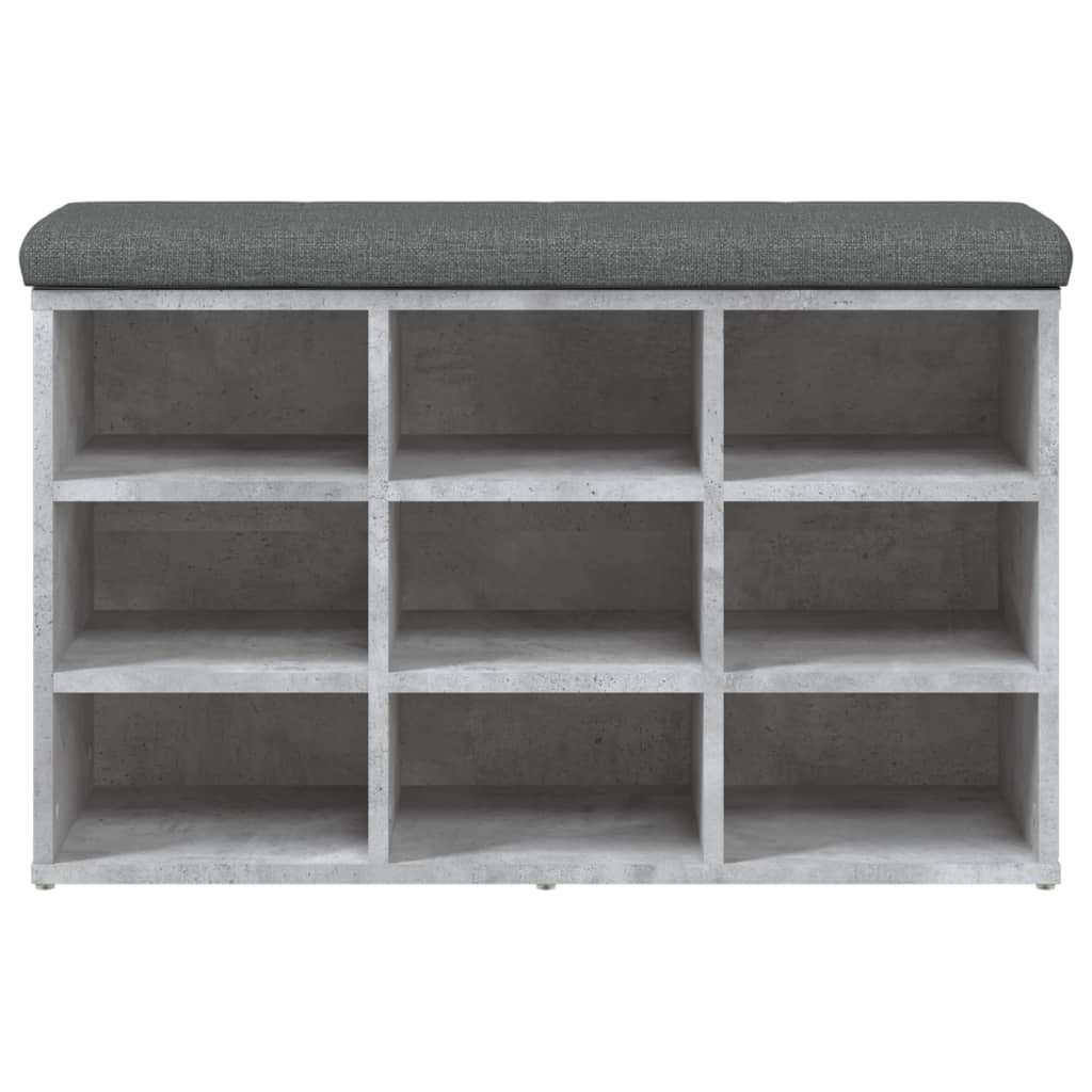 Panca Porta Scarpe Grigio Cemento 82X32X50Cm Legno Multistrato Rovere Sonoma