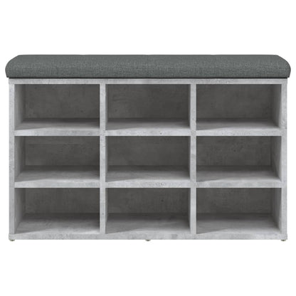Panca Porta Scarpe Grigio Cemento 82X32X50Cm Legno Multistrato Rovere Sonoma