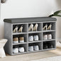 Panca Porta Scarpe Grigio Cemento 82X32X50Cm Legno Multistrato Rovere Sonoma