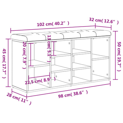 Panca Porta Scarpe Legno Multistrato Rovere Sonoma