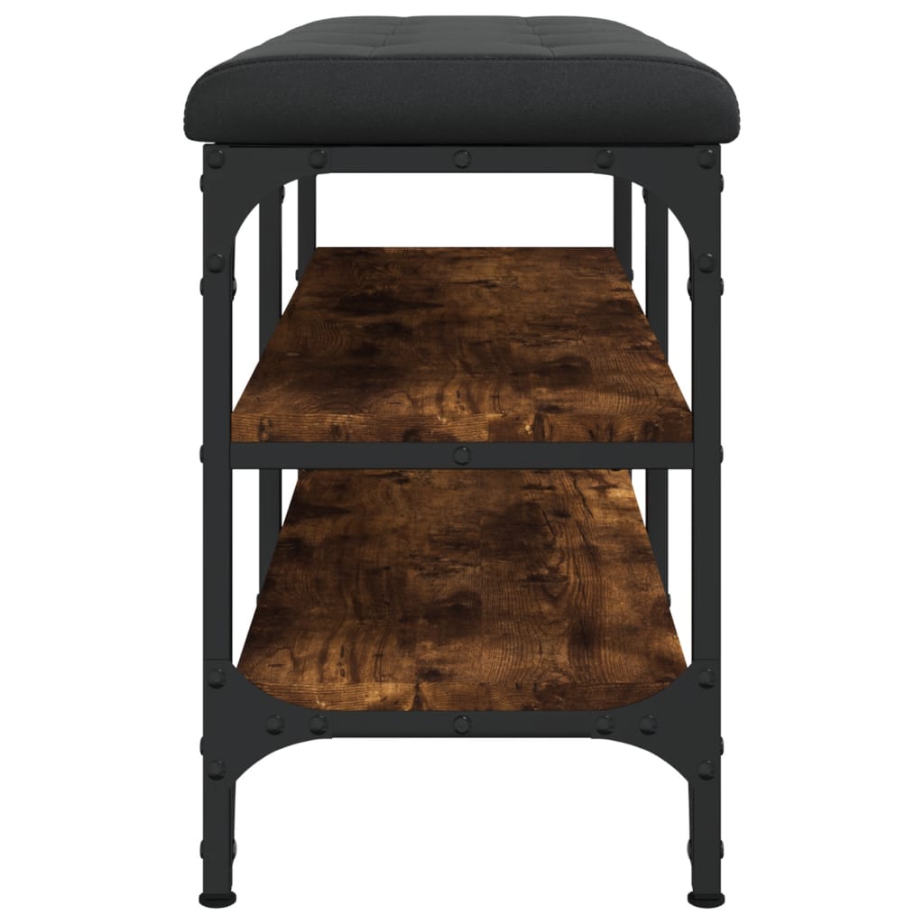 Panca Porta Scarpe Rovere Fumo 82X32X47 Cm In Legno Multistrato