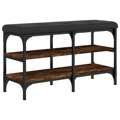 Panca Porta Scarpe Rovere Fumo 82X32X47 Cm In Legno Multistrato