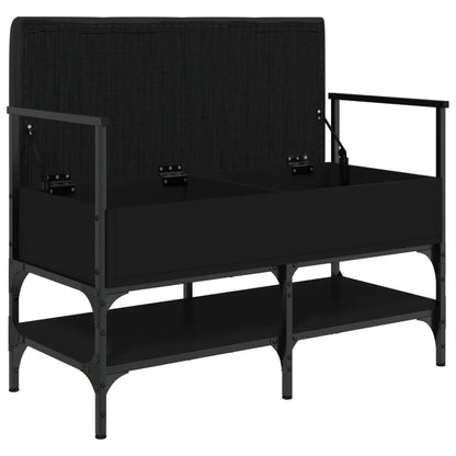 Panca Portaoggetti Nera 85,5X42X57,5 Cm In Legno Multistrato