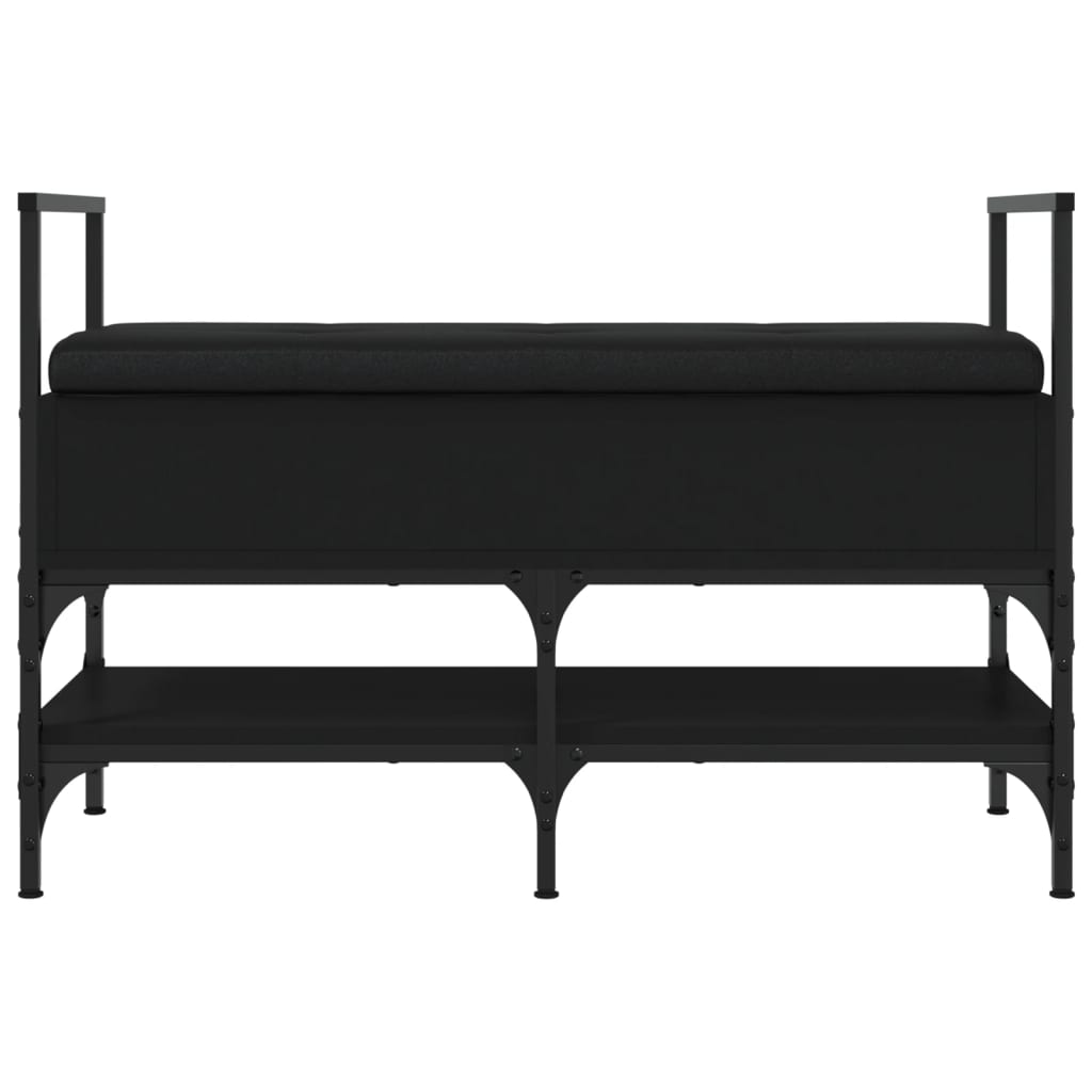 Panca Portaoggetti Nera 85,5X42X57,5 Cm In Legno Multistrato