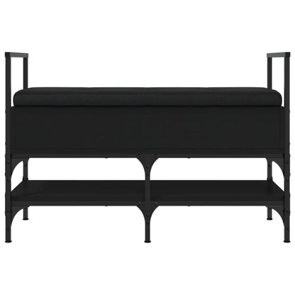 Panca Portaoggetti Nera 85,5X42X57,5 Cm In Legno Multistrato