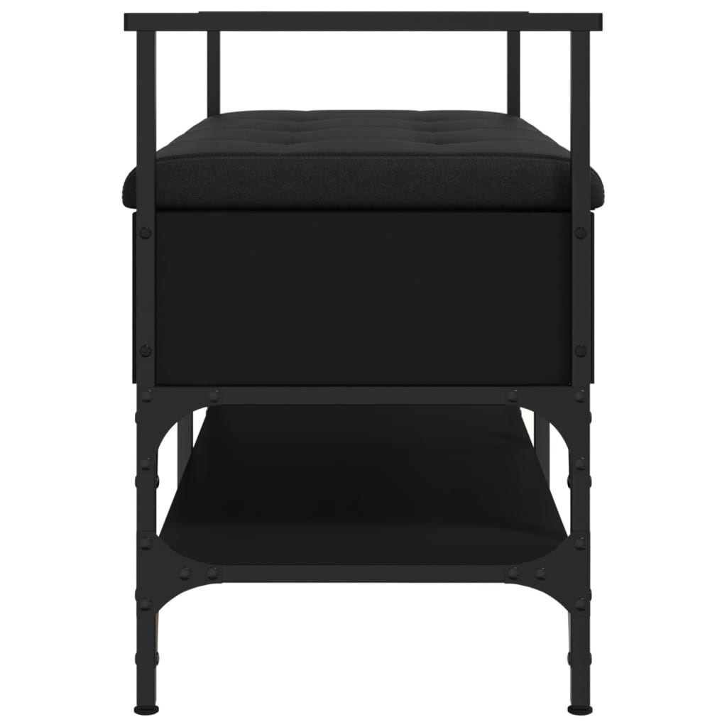 Panca Portaoggetti Nera 85,5X42X57,5 Cm In Legno Multistrato