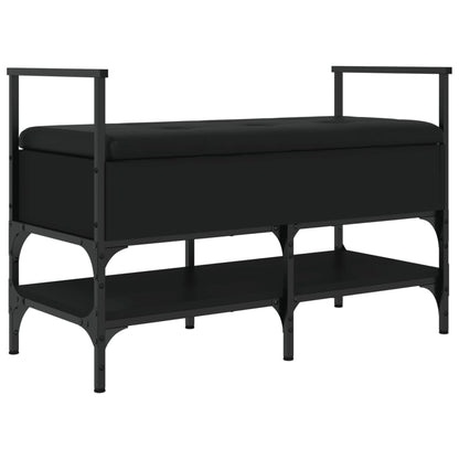 Panca Portaoggetti Nera 85,5X42X57,5 Cm In Legno Multistrato