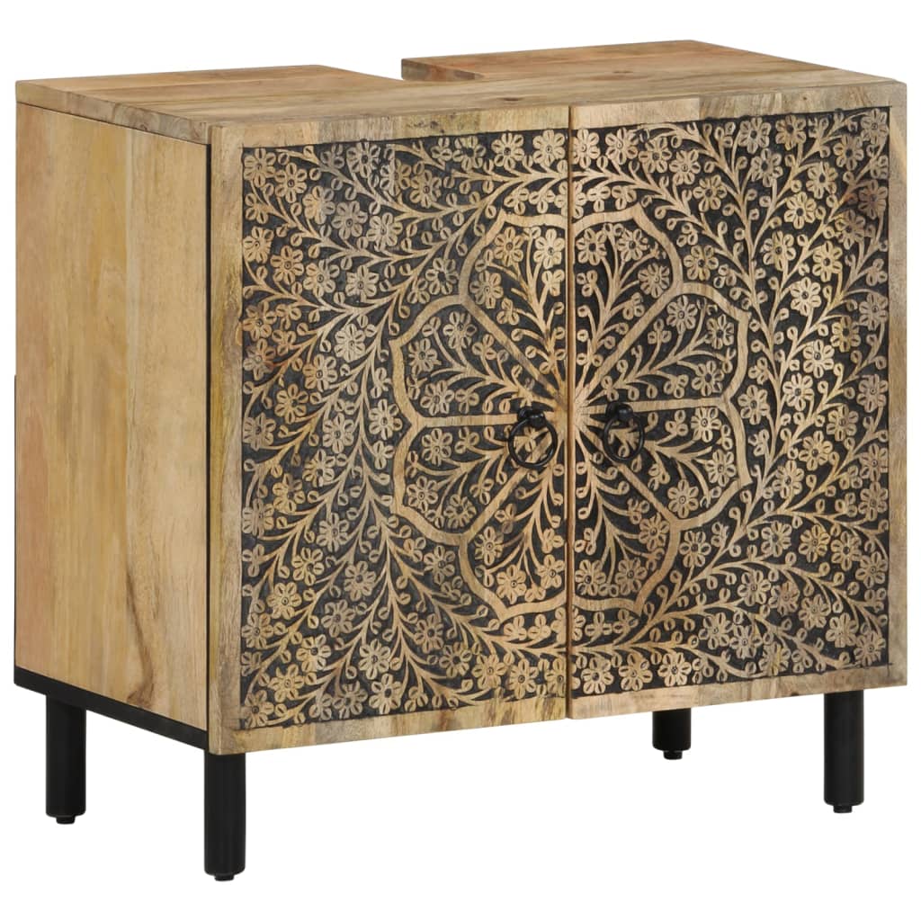 Set Mobili Da Bagno 4 Pz In Legno Massello Di Mango