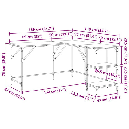 Scrivania 139X139X75 Cm In Legno Multistrato