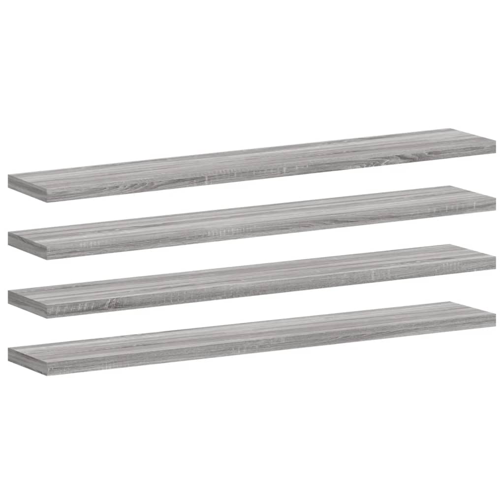 Mensole Parete 4Pz Grigio Sonoma 60X10X1,5Cm Legno Multistrato