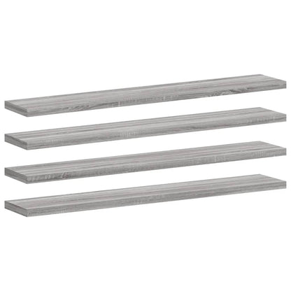 Mensole Parete 4Pz Grigio Sonoma 60X10X1,5Cm Legno Multistrato