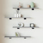 Mensole Parete 4Pz Grigio Sonoma 60X10X1,5Cm Legno Multistrato