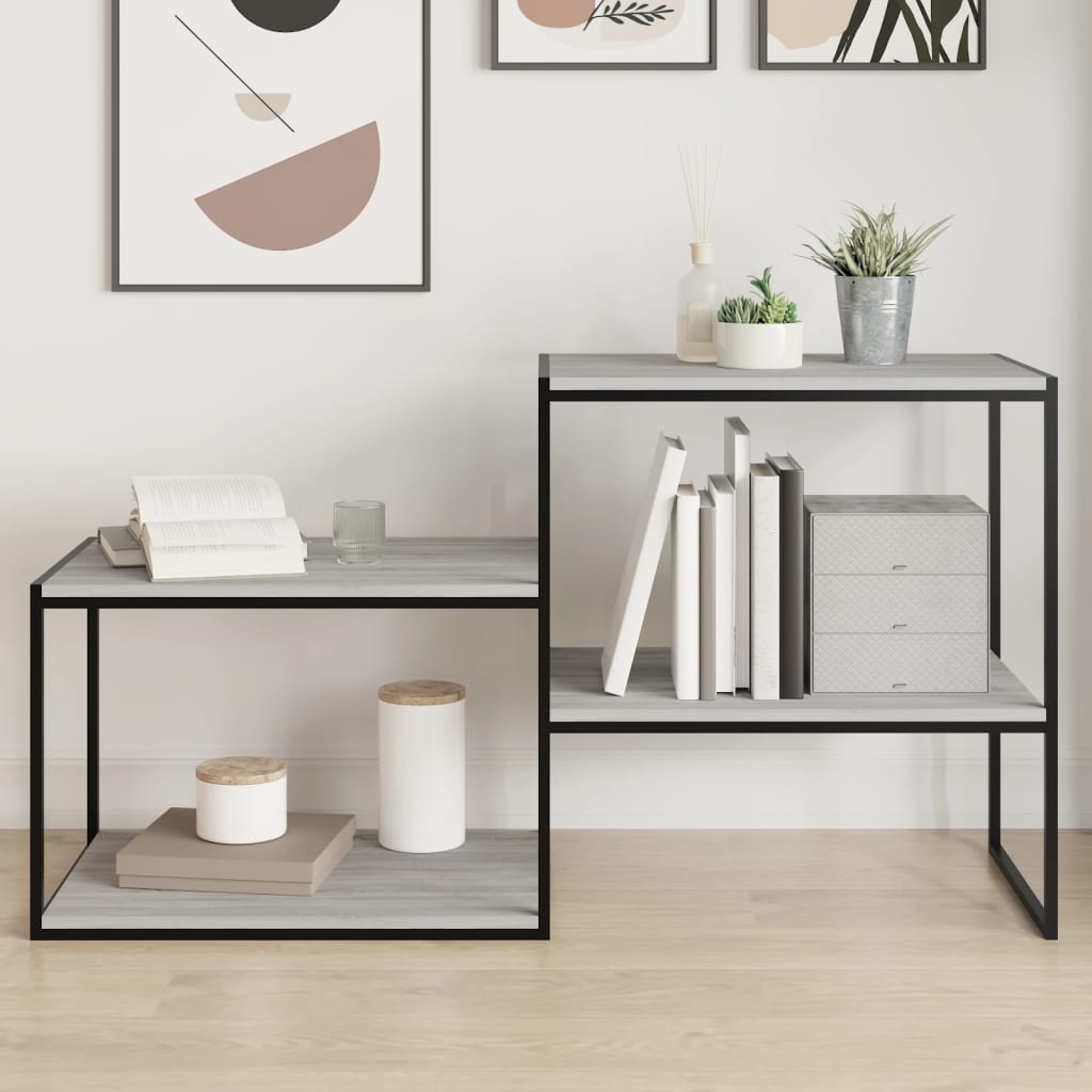Mensole Parete 4Pz Grigio Sonoma 60X40X1,5 Cm Legno Multistrato