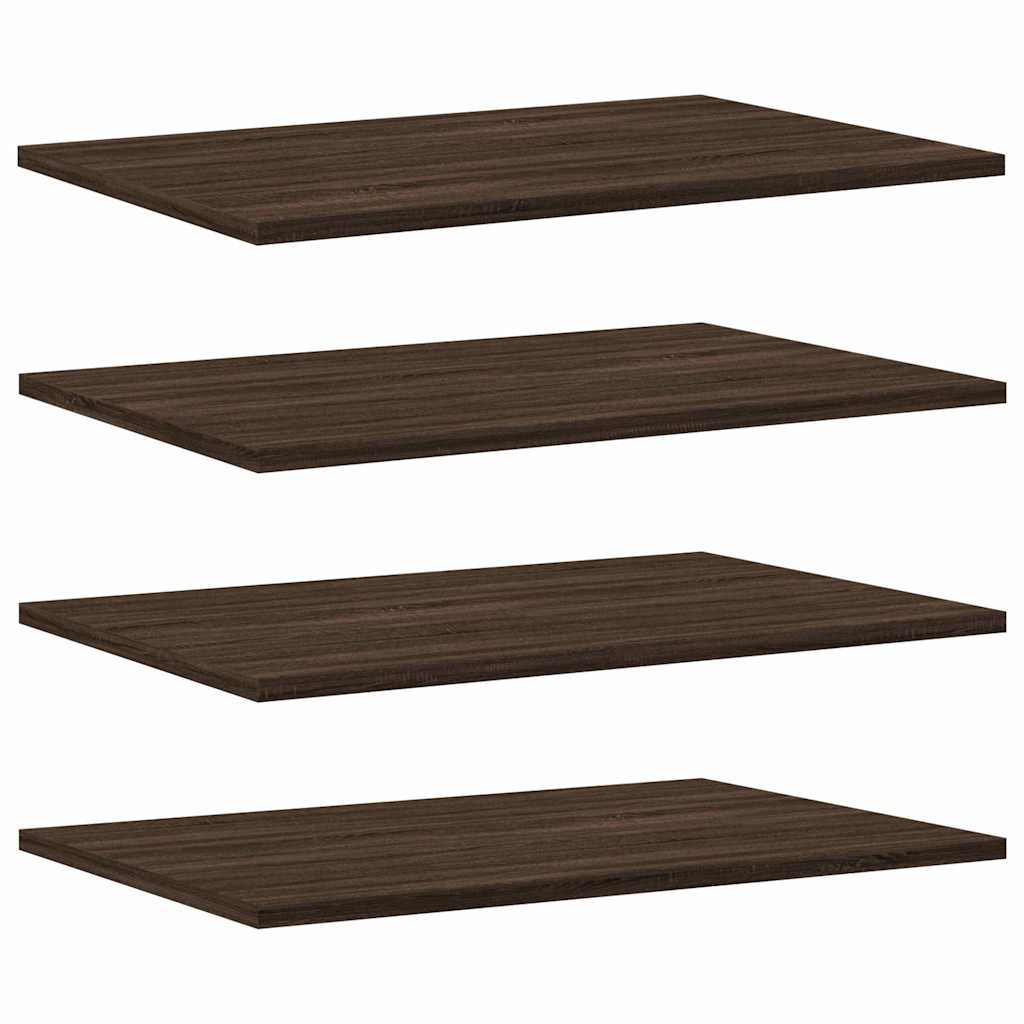 Mensole Parete 4Pz Rovere Marrone 60X40X1,5Cm Legno Multistrato