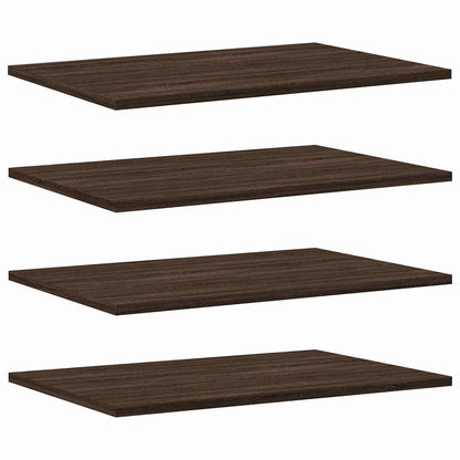 Mensole Parete 4Pz Rovere Marrone 60X40X1,5Cm Legno Multistrato