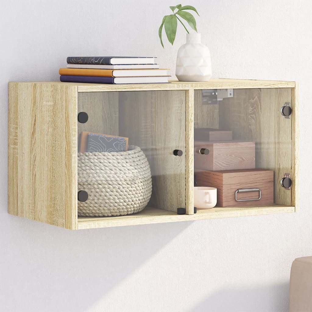 Mobile A Muro Con Ante In Vetro 68,5X37X35 Cm