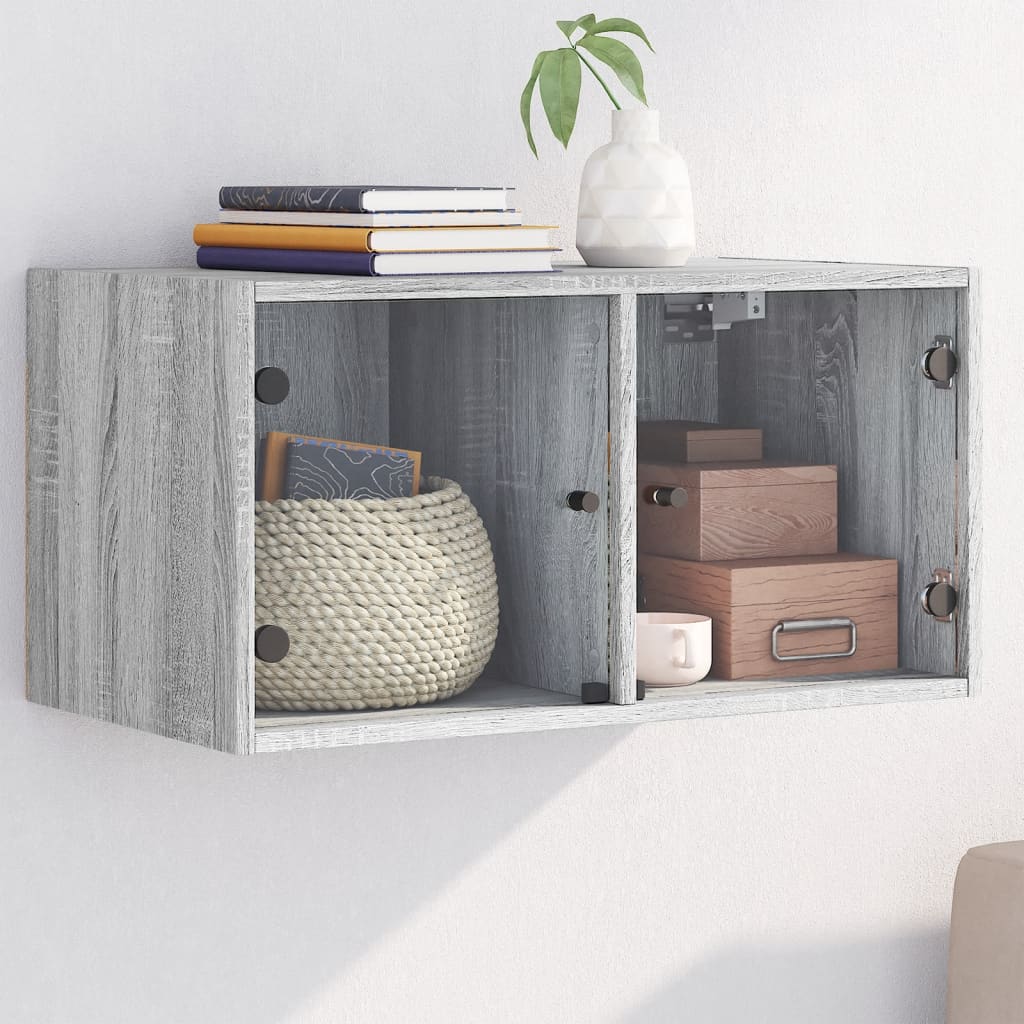 Mobile A Muro Con Ante In Vetro 68,5X37X35 Cm