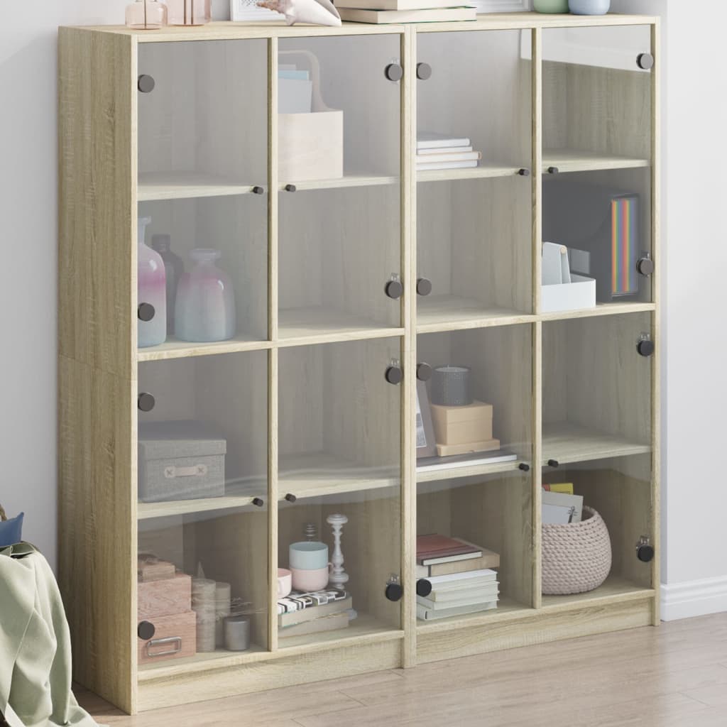 Credenza 2 Pcs 68 X 37 X 142 Cm Legno Multistrato