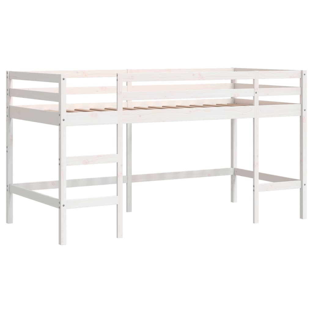 Letto A Soppalco Con Tunnel Bambini Bianco E Nero 90X200Cm Pino