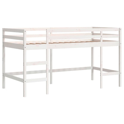 Letto A Soppalco Con Tunnel Bambini Bianco E Nero 90X200Cm Pino