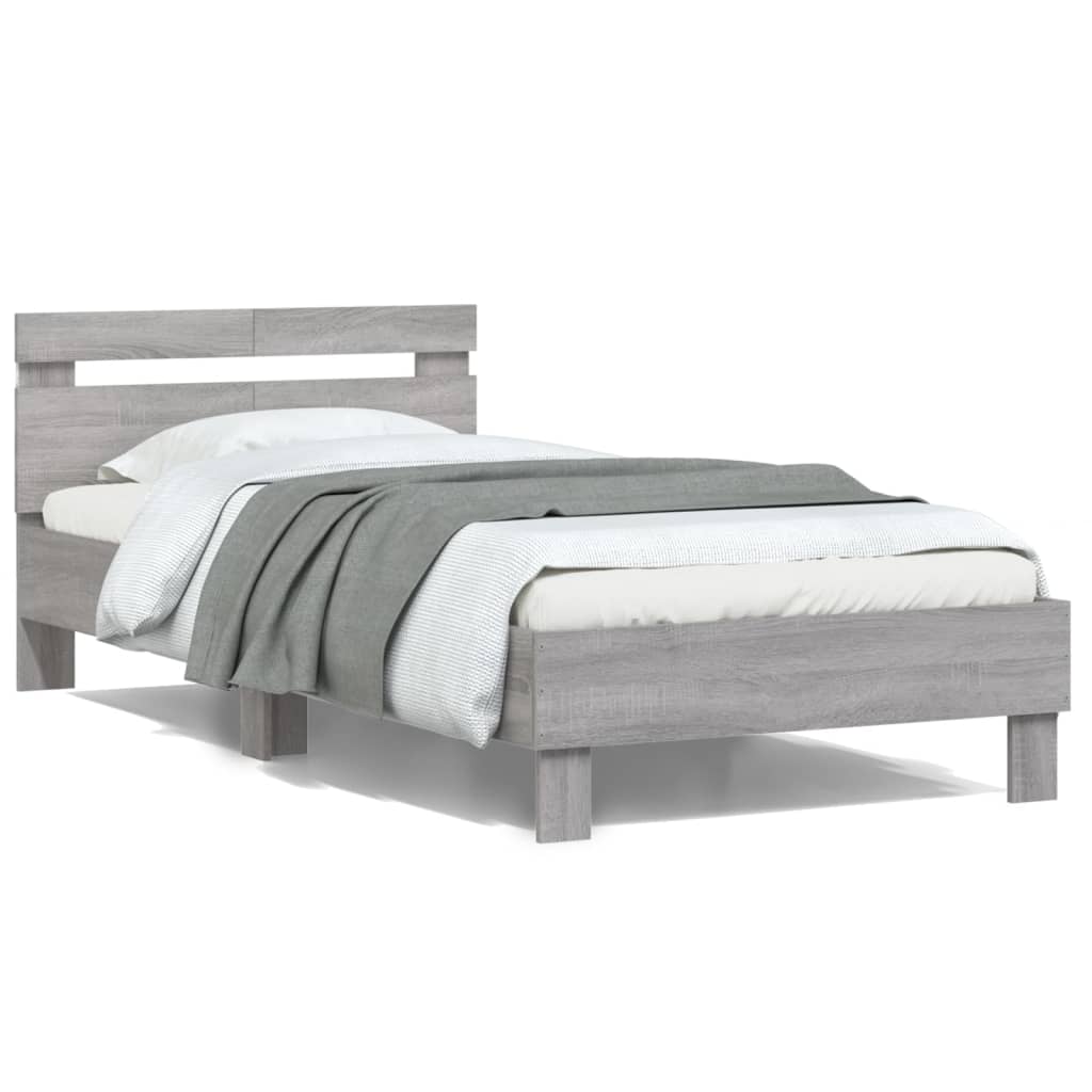 Giroletto Con Testiera E Led Grigio Sonoma