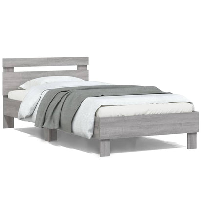 Giroletto Con Testiera E Led Grigio Sonoma