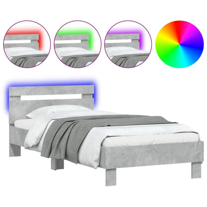 Giroletto Con Testiera E Led Grigio Cemento