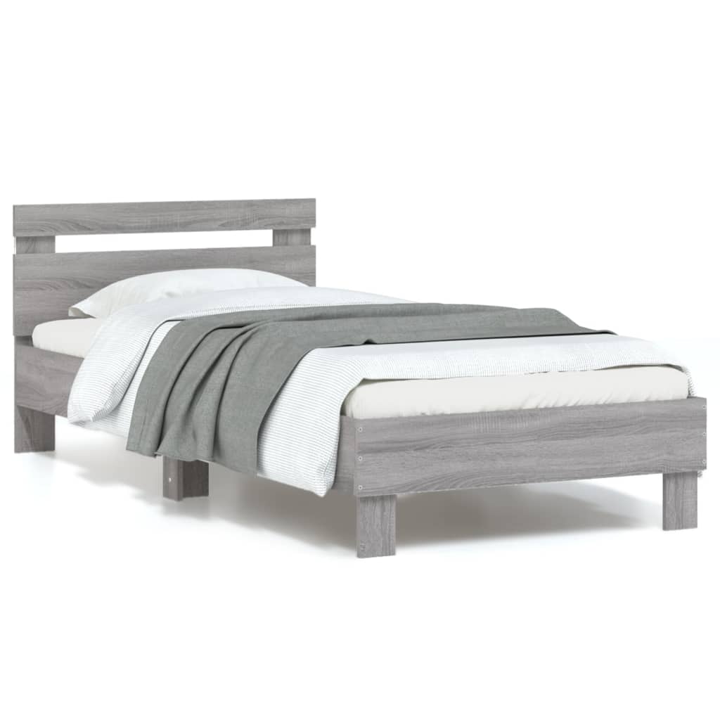 Giroletto Con Testiera E Led Grigio Sonoma