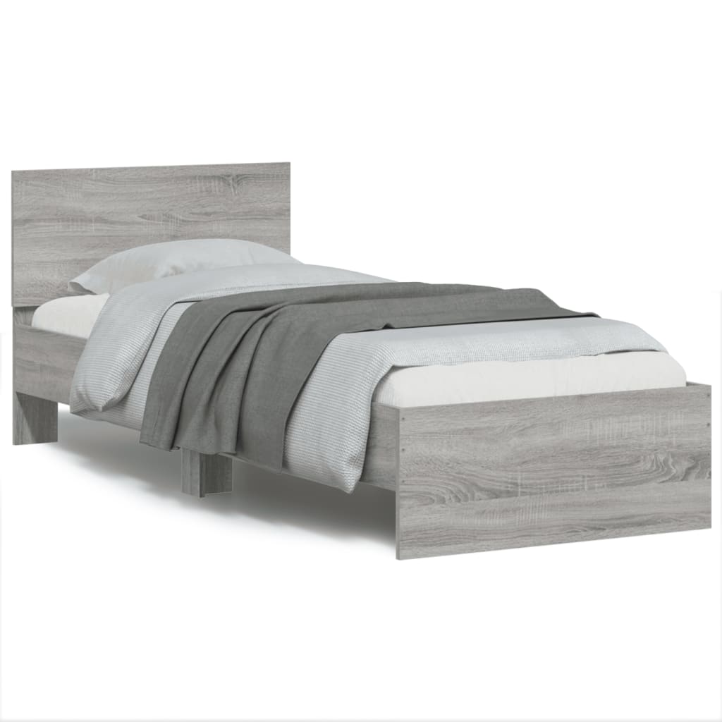 Giroletto Con Testiera E Led Grigio Sonoma