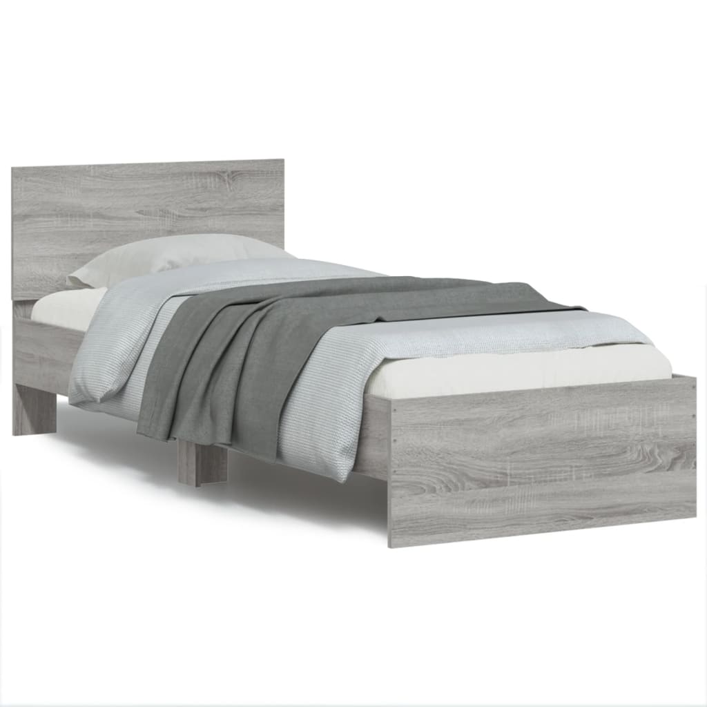 Giroletto Con Testiera E Led Grigio Sonoma