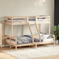 Letto A Castello 80X200/120X200 Cm Marrone Cera Massello Pino
