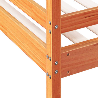 Letto A Castello 80X200/120X200 Cm Marrone Cera Massello Pino