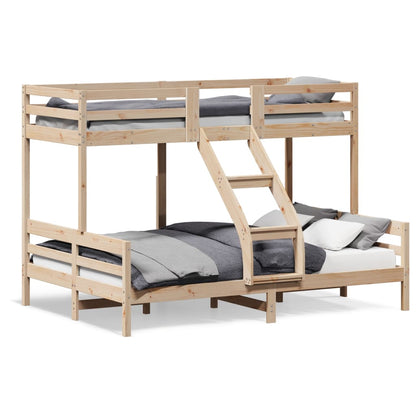 Letto A Castello 80X200/140X200 Cm In Legno Massello Di Pino