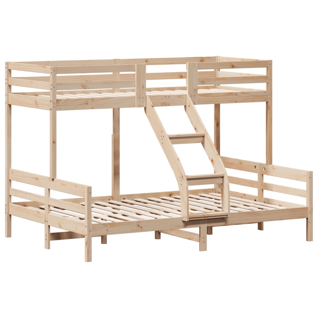 Letto A Castello 80X200/140X200 Cm In Legno Massello Di Pino