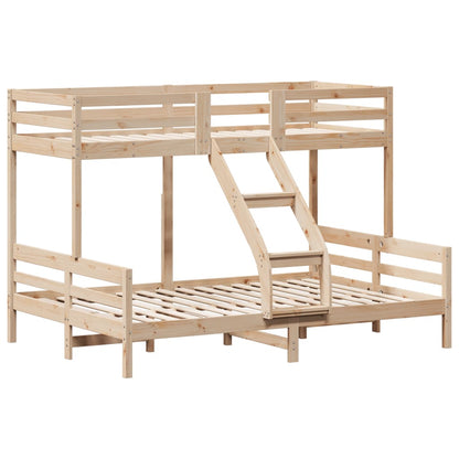 Letto A Castello 80X200/140X200 Cm In Legno Massello Di Pino
